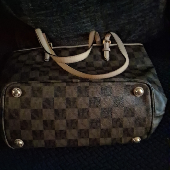 Michael Kors Brown Checkered Tote - Picture 2 of 11